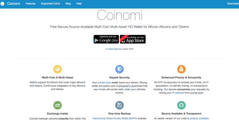 Carteira Coinomi