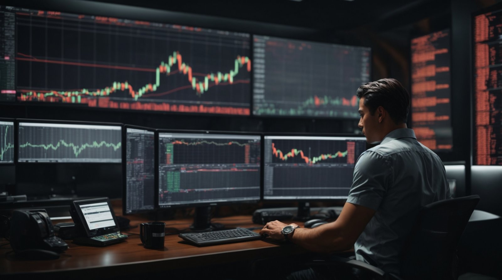 Trader operando Forex com alta alavancagem
